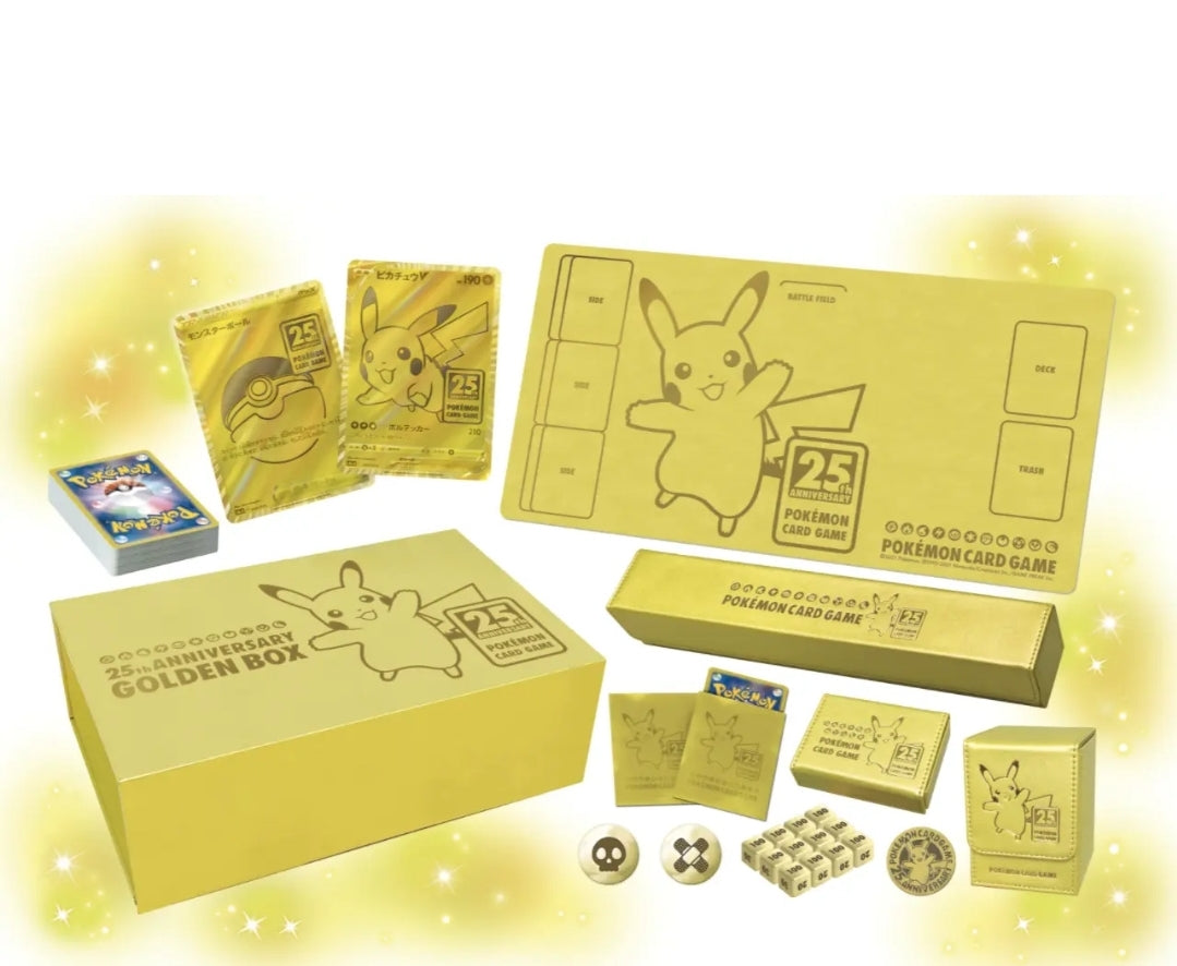 Pokemon Card 25th Anniversary Golden Box Celebration Japan Limited Sealed + מגן אקרילי